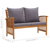 4 Piece Garden Lounge Set with Cushions Solid Acacia Wood (310258+310264) - Extra Image