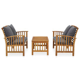 3 Piece Garden Lounge Set with Cushions Solid Acacia Wood (310261+310264) - Front View
