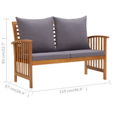 5 Piece Garden Lounge Set with Cushions Solid Acacia Wood (310258+310261+310264) - Extra Image