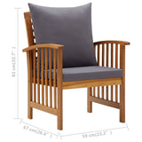 5 Piece Garden Lounge Set with Cushions Solid Acacia Wood (310258+310261+310264) - Extra Image