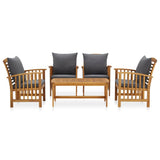 5 Piece Garden Lounge Set with Cushions Solid Acacia Wood (310255+2x310258)