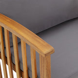 5 Piece Garden Lounge Set with Cushions Solid Acacia Wood (310255+2x310258) - Close-Up Angle