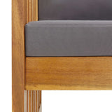 5 Piece Garden Lounge Set with Cushions Solid Acacia Wood (310255+2x310258) - Low Angle