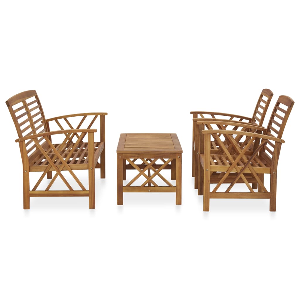 4 Piece Garden Lounge Set Solid Acacia Wood (310266+310272)