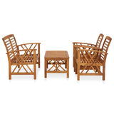 4 Piece Garden Lounge Set Solid Acacia Wood (310266+310272) - Front View