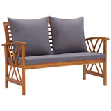 4 Piece Garden Lounge Set with Cushions Solid Acacia Wood - Rear View
