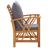 4 Piece Garden Lounge Set with Cushions Solid Acacia Wood - Close-Up Angle