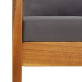 4 Piece Garden Lounge Set with Cushions Solid Acacia Wood - Low Angle