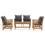 5 Piece Garden Lounge Set with Cushions Solid Acacia Wood