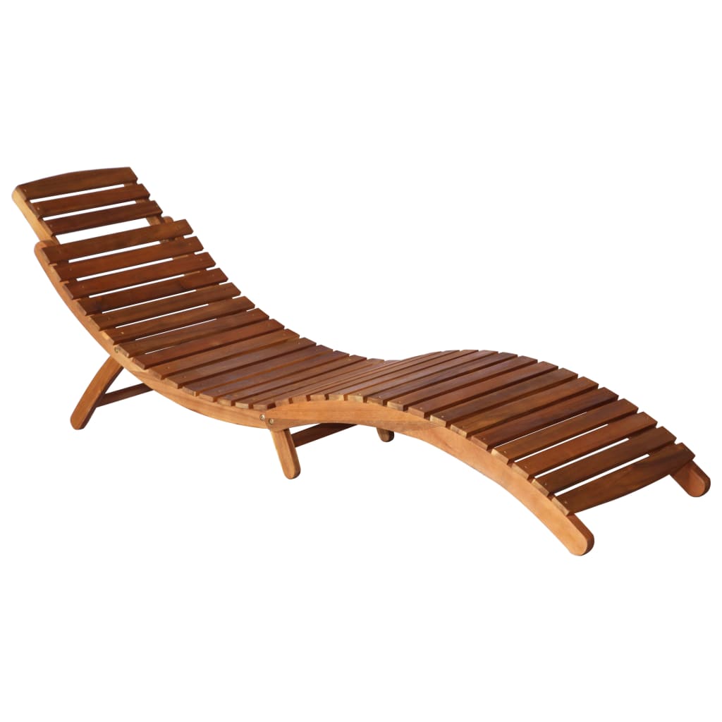 2 Piece Sunlounger Set with Table Solid Wood Acacia