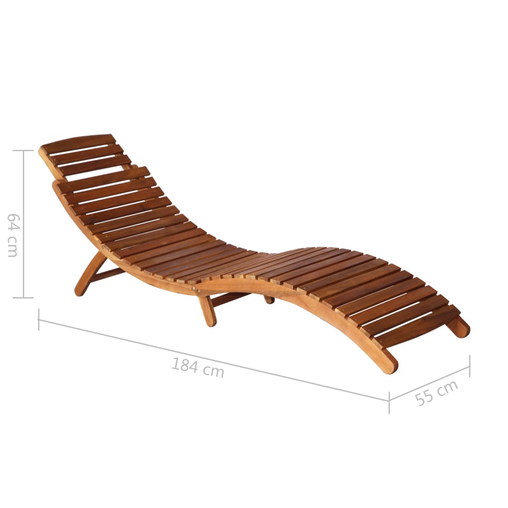 2 Piece Sunlounger Set with Table Solid Wood Acacia
