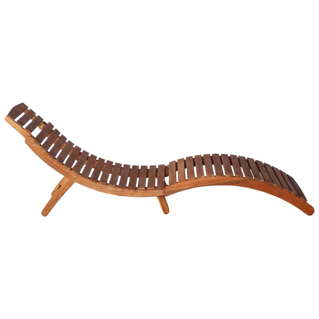 2 Piece Sunlounger Set with Table Solid Wood Acacia