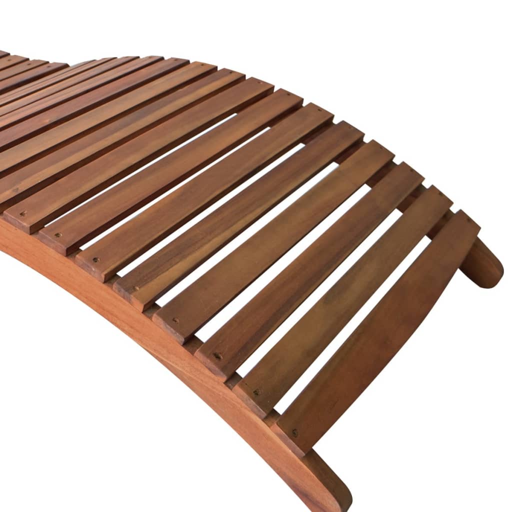 2 Piece Sunlounger Set with Table Solid Wood Acacia