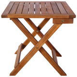 2 Piece Sunlounger Set with Table Solid Wood Acacia - Low Angle