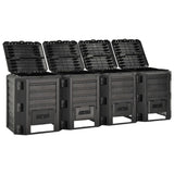 Garden Composter Black 1600 L - Front View