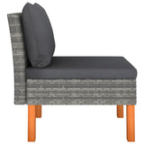 Middle Sofas 3 pcs Poly Rattan and Solid Eucalyptus Wood