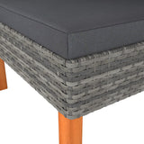 3 Piece Garden Lounge Set Poly Rattan and Solid Eucalyptus Wood - Close-Up Angle