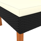 Corner Sofa Poly Rattan and Solid Eucalyptus Wood - Top-Down View