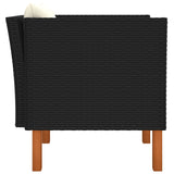 Garden Sofa Poly Rattan and Solid Eucalyptus Wood - Side View