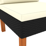 3 Piece Garden Lounge Set Poly Rattan and Solid Eucalyptus Wood - Extra Image