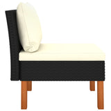 3 Piece Garden Lounge Set Poly Rattan and Solid Eucalyptus Wood - Extra Image