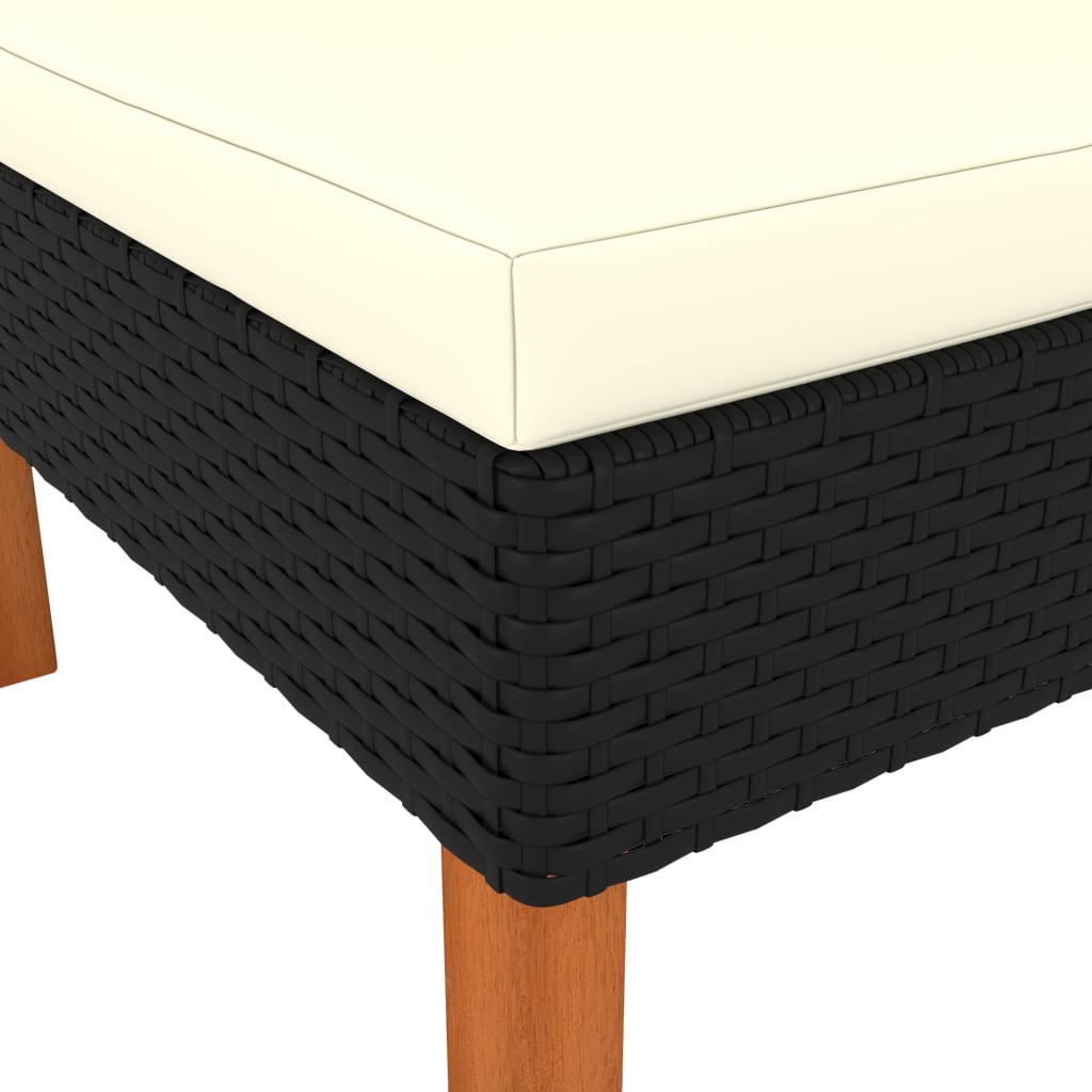 Corner Sofas 2 pcs Poly Rattan and Solid Eucalyptus Wood