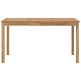Garden Dining Table 140x80x77 cm Solid Teak Wood - Front View