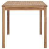 Garden Dining Table 140x80x77 cm Solid Teak Wood - Side View