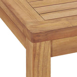 Garden Dining Table 140x80x77 cm Solid Teak Wood - Rear View