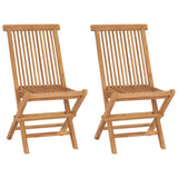 Folding Chairs 2 pcs Solid Teak Wood