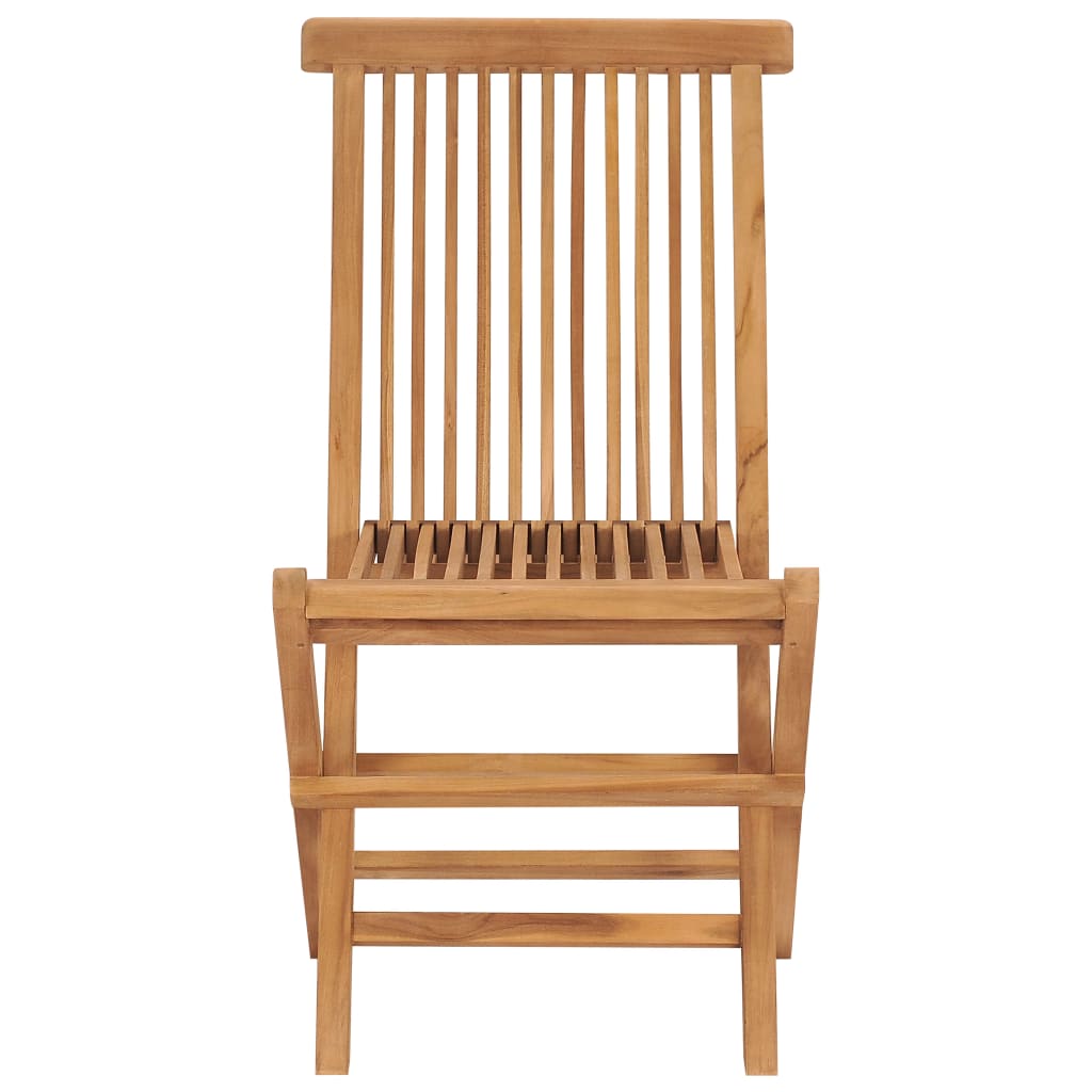 Folding Chairs 2 pcs Solid Teak Wood