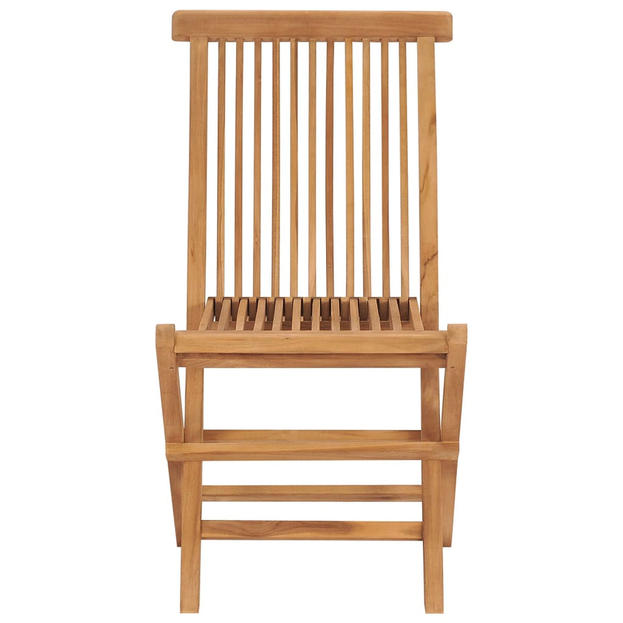 Folding Chairs 2 pcs Solid Teak Wood