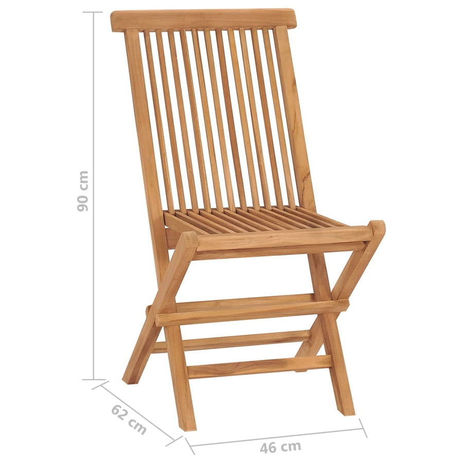 Folding Chairs 2 pcs Solid Teak Wood