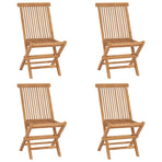 Folding Chairs 4 pcs Solid Teak Wood