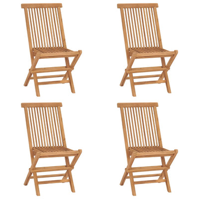Folding Chairs 4 pcs Solid Teak Wood