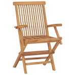 Folding Chairs 2 pcs Solid Teak Wood