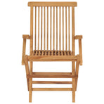 Folding Chairs 3 pcs Solid Teak Wood