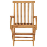 Folding Garden Chairs 3 pcs Solid Wood Teak - Side View