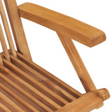 Folding Garden Chairs 3 pcs Solid Wood Teak - Close-Up Angle