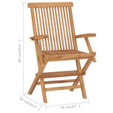 Folding Garden Chairs 3 pcs Solid Wood Teak - Extra Image