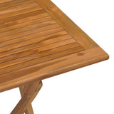 Folding Garden Dining Table 90x60x75 cm Solid Teak Wood - Rear View