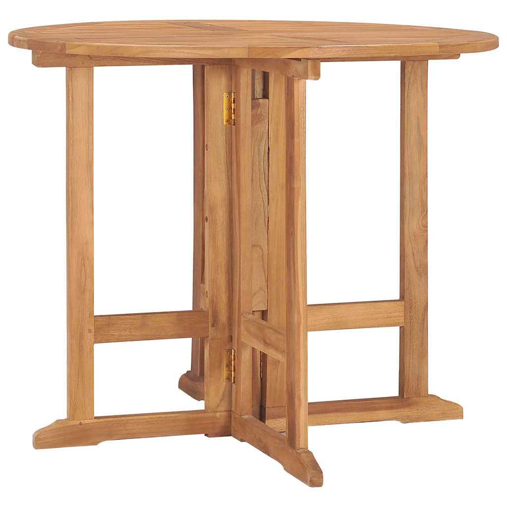 Folding Garden Dining Table ?90x75 cm Solid Teak Wood