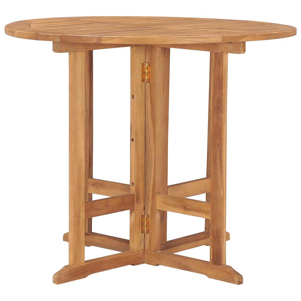 Folding Garden Dining Table ?90x75 cm Solid Teak Wood
