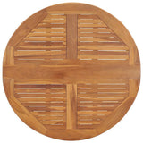 Folding Garden Dining Table ?90x75 cm Solid Teak Wood - Top-Down View