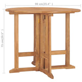 Folding Garden Dining Table ?90x75 cm Solid Teak Wood