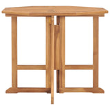 Folding Garden Dining Table 90x90x75 cm Solid Teak Wood - Front View