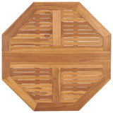 Folding Garden Dining Table 90x90x75 cm Solid Teak Wood - Top-Down View
