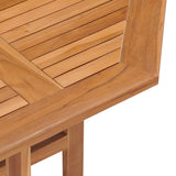 Folding Garden Dining Table 90x90x75 cm Solid Teak Wood - Rear View