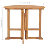 Folding Garden Dining Table 90x90x75 cm Solid Teak Wood - Close-Up Angle