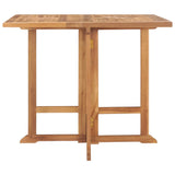 Folding Garden Dining Table 90x90x75 cm Solid Teak Wood - Front View